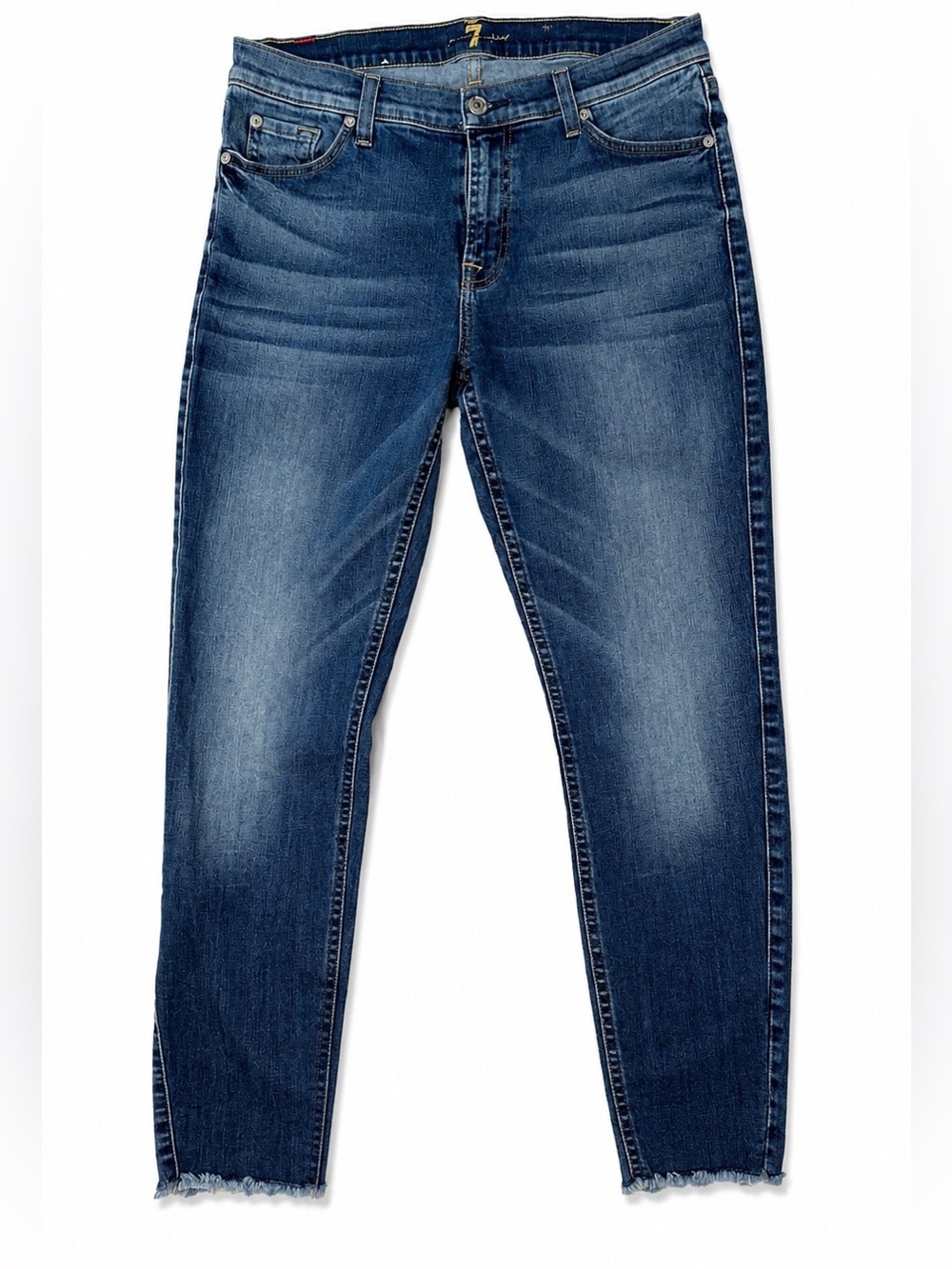 7 For All Mankind Skinny Fit Jeans Raw Hem Size 30